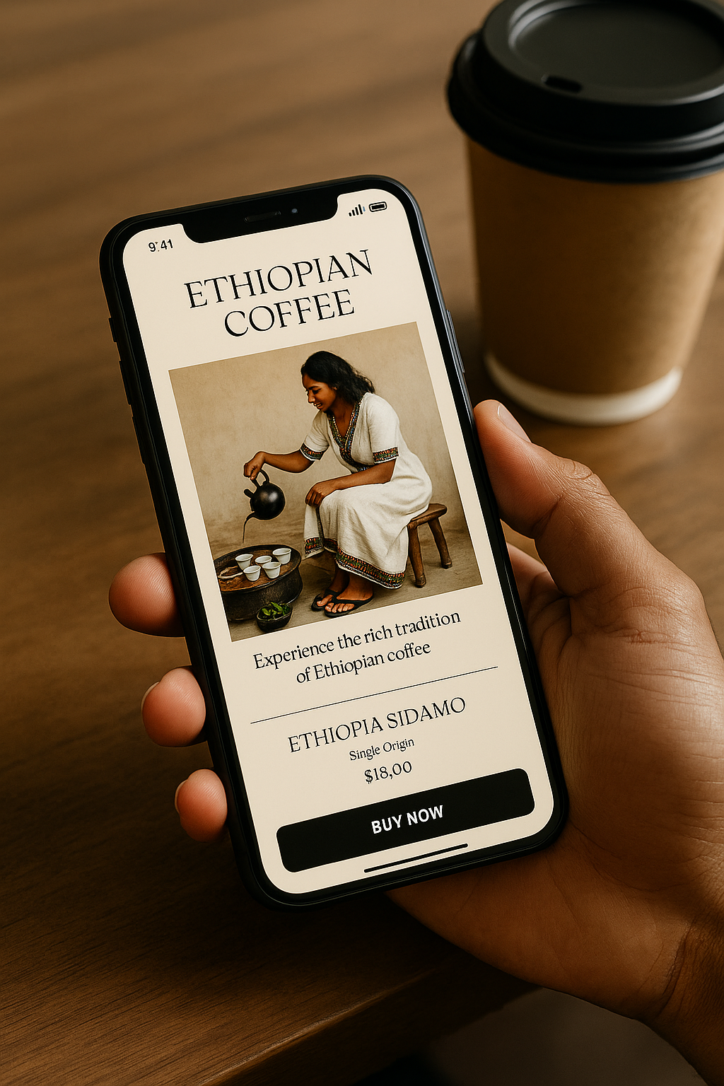 Ethiopian Coffee Tradition Displayed Digital